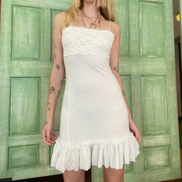 Vintage white lace slip dress - Picture 5 of 5